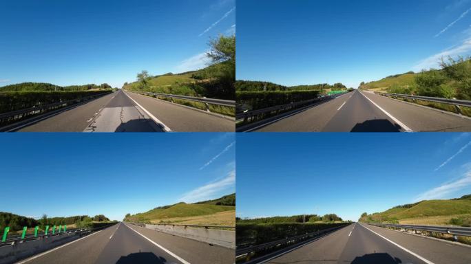 汽车行驶在高速公路第一视角