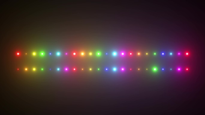 6K唯美双排七彩灯光闪烁变化无缝循环