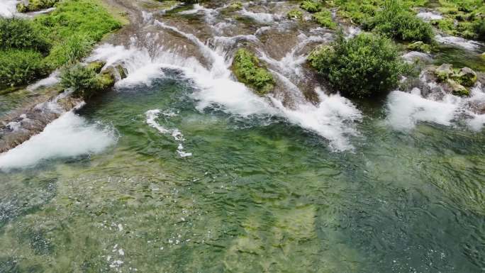 小溪流水小河大自然水质清澈