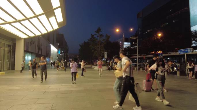 北京首都夜景逛街逛夜市遛弯北京地标西单