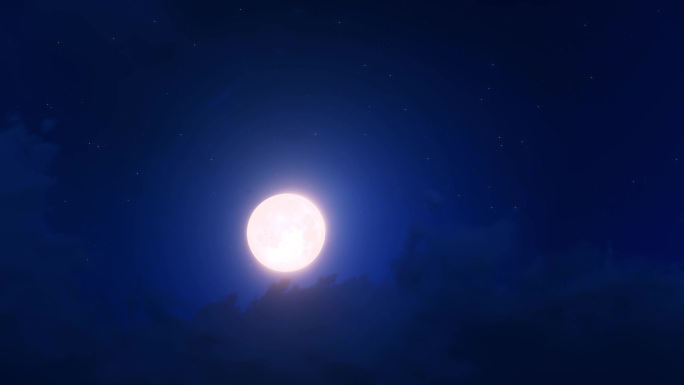 深蓝的夜温暖的月光