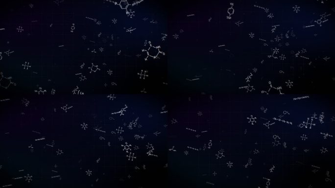 化学公式上升漂浮循环动画