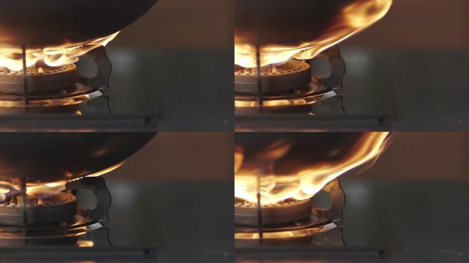 煤气炉开火 炉灶  厨房烹饪开火