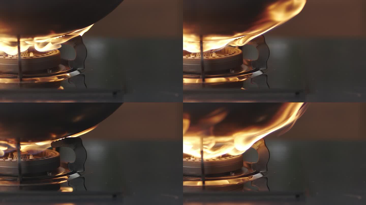 煤气炉开火 炉灶  厨房烹饪开火