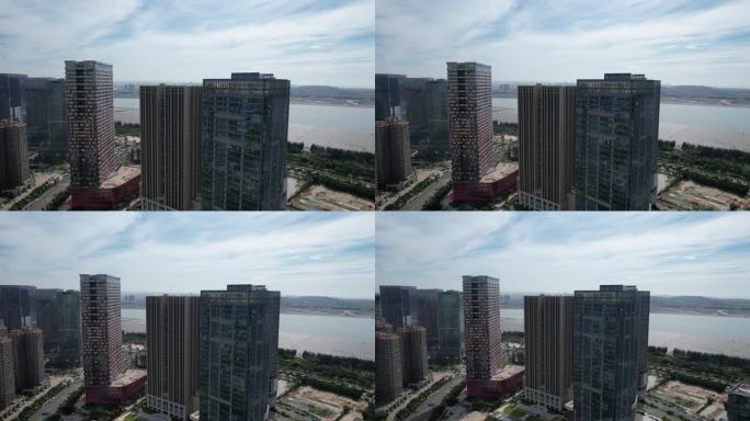 福建泉州东海新区CBD高楼建筑航拍