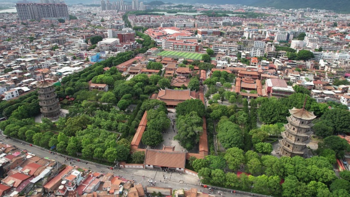 福建泉州古西街开元寺航拍