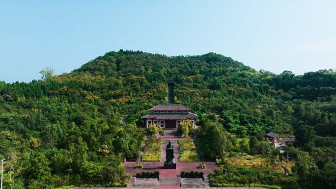 春节老人落下闳纪念馆航拍