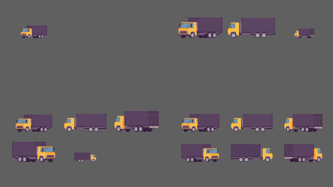 MG扁平卡通卡车货车箱车交通工具元素动画