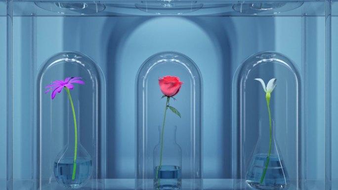 化妆品实验室植物草本精华萃取三维广告动画