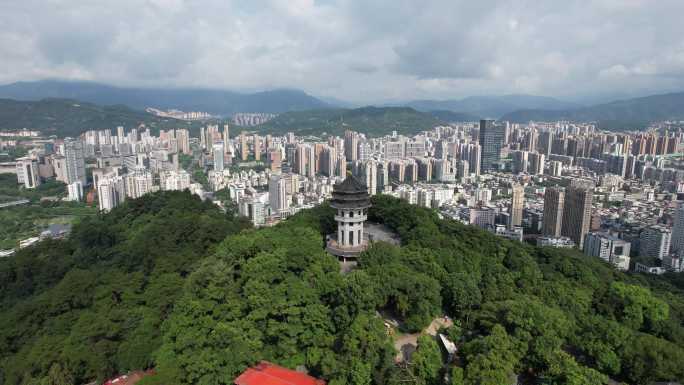 福建龙岩莲花山公园航拍