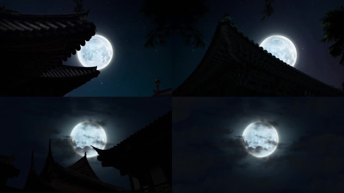 【4K】唯美夜晚天空月亮