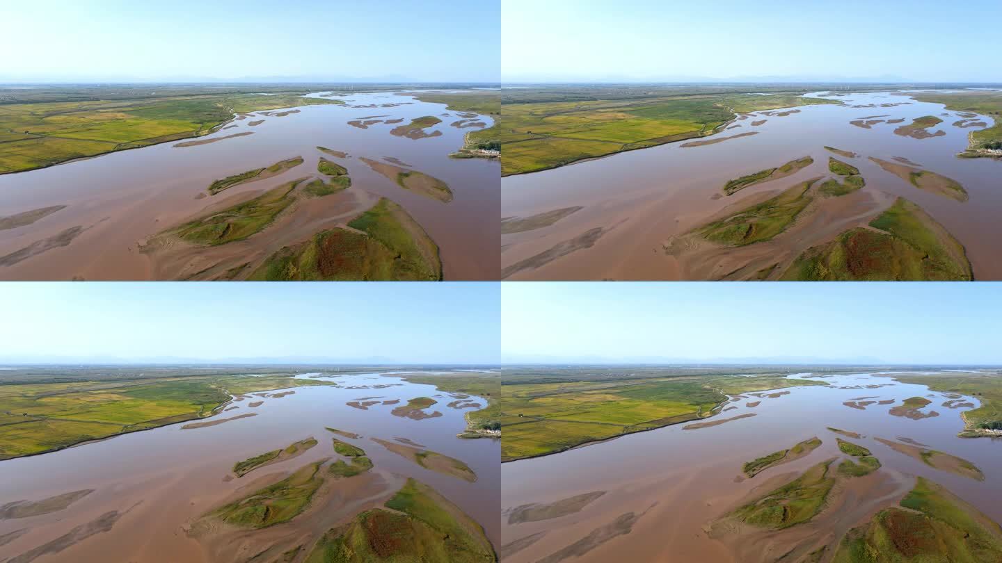 河套平原滩地湿地河道治理-黄河航拍