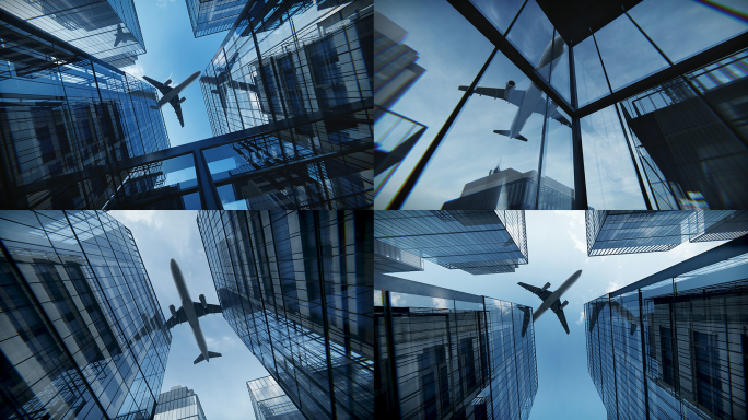 飞机飞过楼顶商业创意科技时代开创格局奋斗