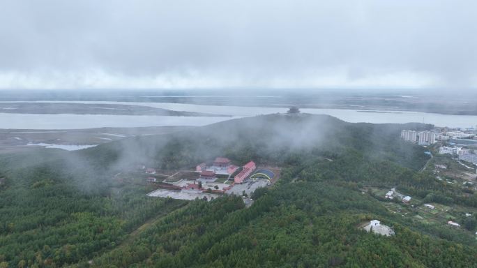 黑龙江抚远东明寺航拍