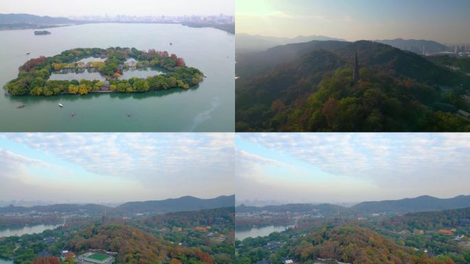 杭州西湖雷峰塔苏堤三潭印月大自然风景风光