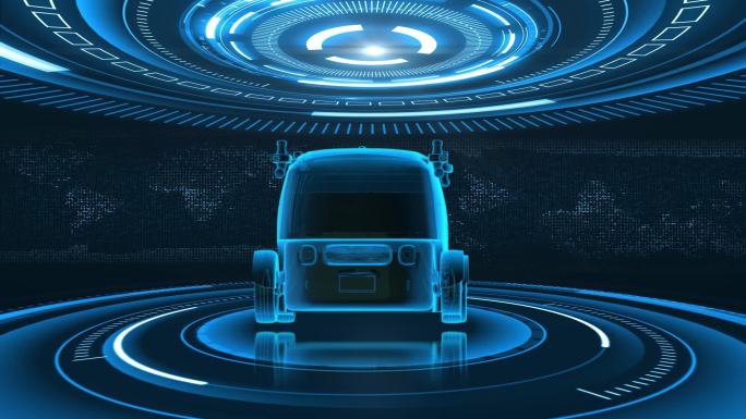 智能汽车全息蓝色科技视频素材