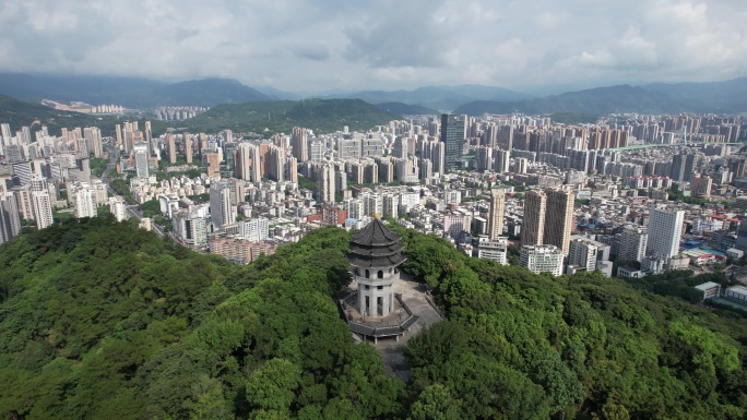 福建龙岩莲花山公园航拍