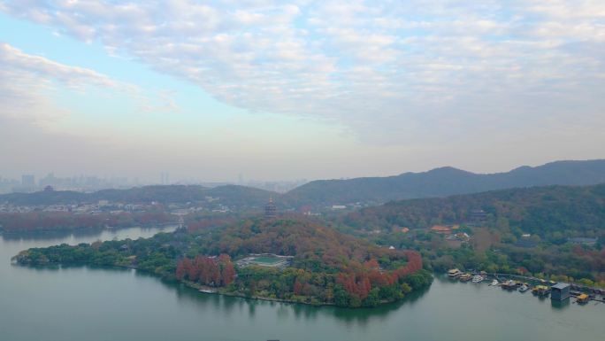 杭州西湖雷峰塔苏堤三潭印月大自然风景风光