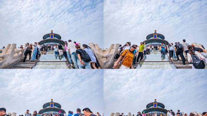 北京天坛祈年殿游客人流延时