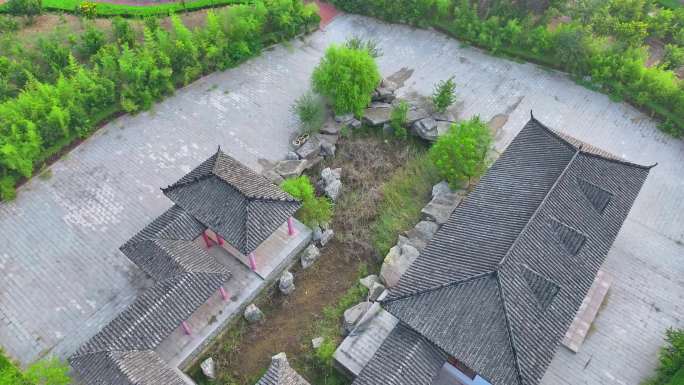 航拍山东枣庄峄城石榴博览园石榴造型建筑