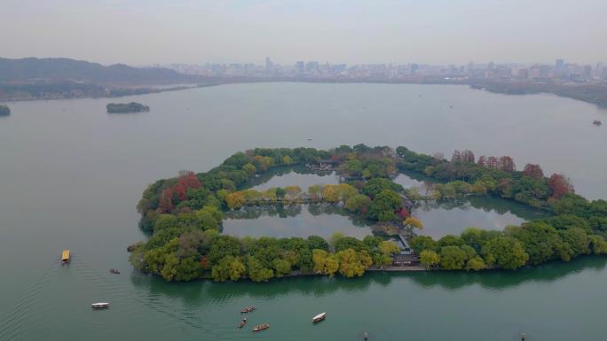 杭州西湖雷峰塔苏堤三潭印月大自然风景风光