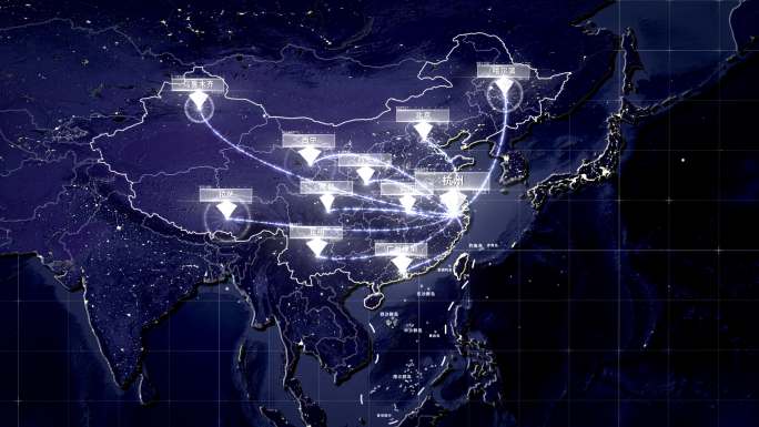 浙江杭州辐射全国全球地图