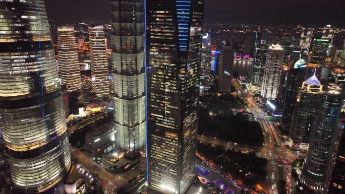 4K原素材-航拍上海环球金融中心大厦