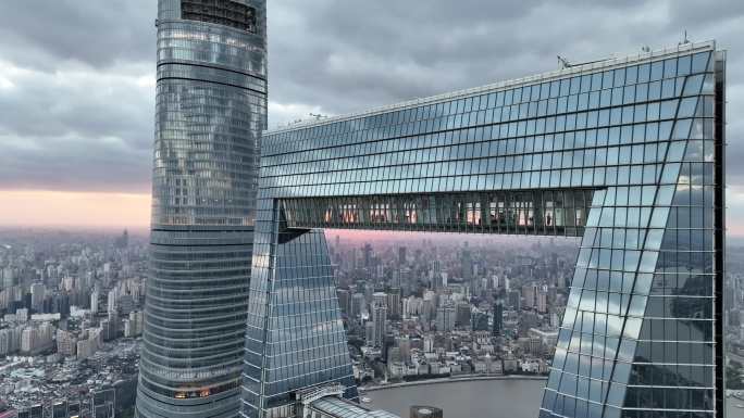 4K原素材-航拍上海环球金融中心