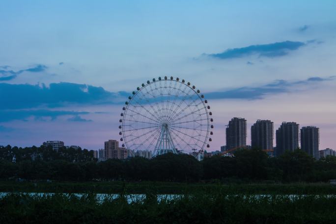 摩天轮 延时 日转夜