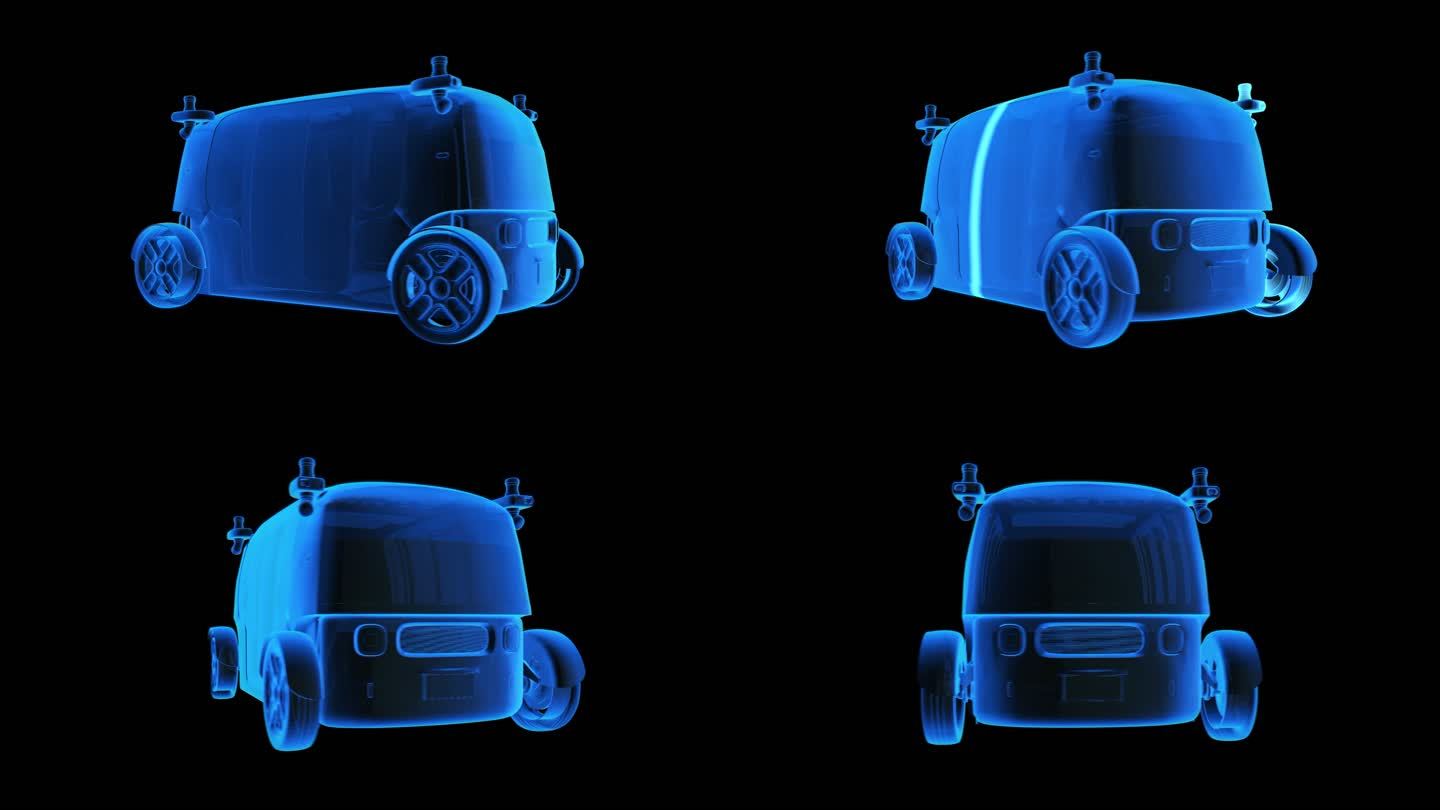 智能汽车全息蓝色科技通道素材