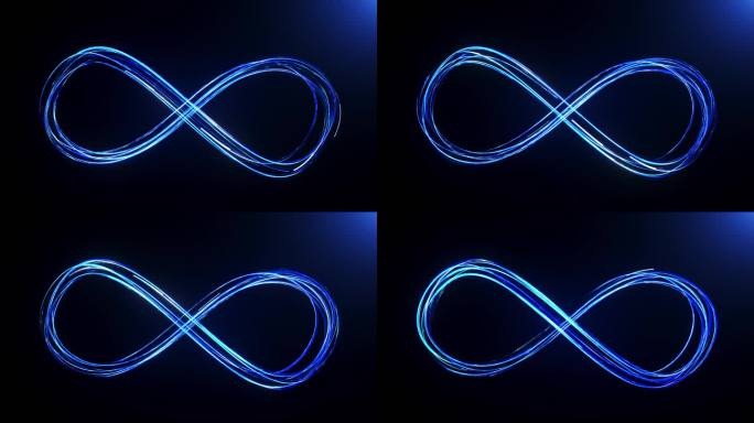 蓝色发光科技线条循环流动