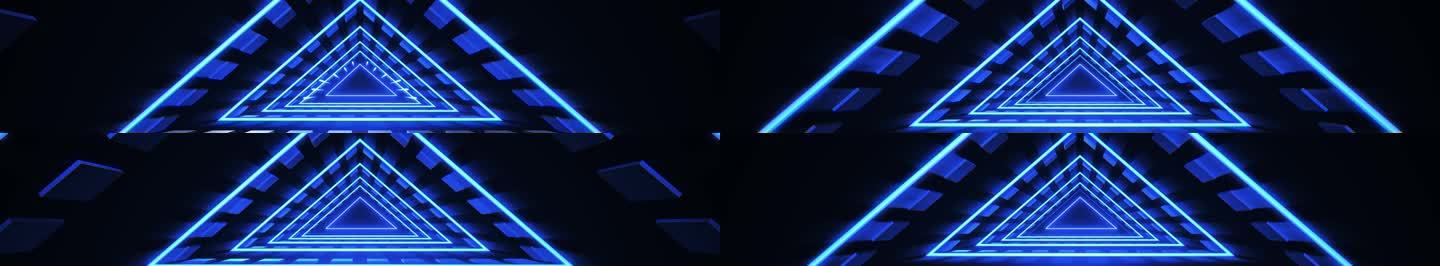 蓝色 三角穿梭 动感 光线