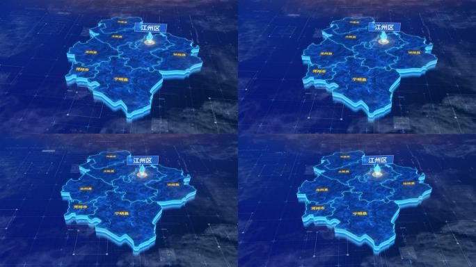 崇左市江州区三维蓝色科技地图