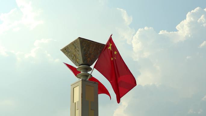 国庆节红旗飘飘