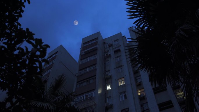 中秋节窗外月亮 月景