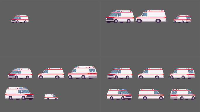 MG扁平卡通救护车元素动画
