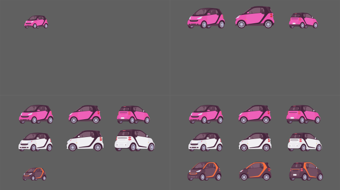 MG扁平卡通新能源汽车交通工具元素动画