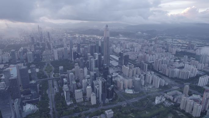 深圳地标平安大厦恢弘大气城市风光