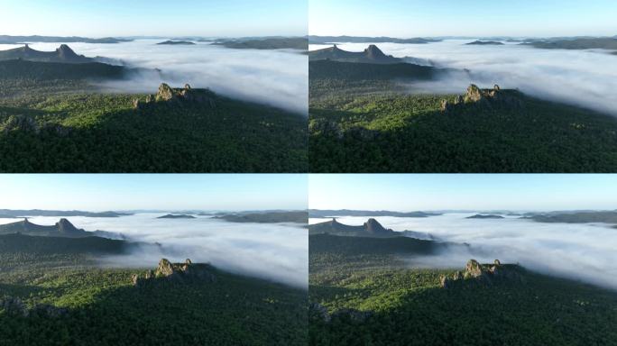 林海云雾高山晨景