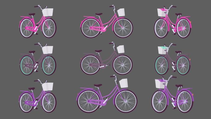 MG扁平卡通自行车元素动画