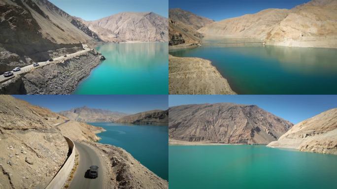 4K航拍 新疆塔县班迪尔蓝湖 自驾航拍
