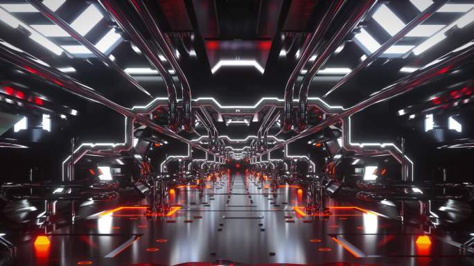 科技科幻赛博霓虹空间穿梭隧道