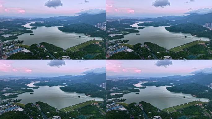 【4K】深圳罗湖 深圳水库 城市航拍视频