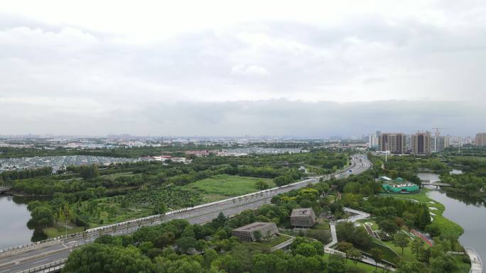 上海远香湖公园4K航拍