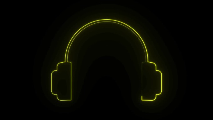 耳机线条描边logo图标发光