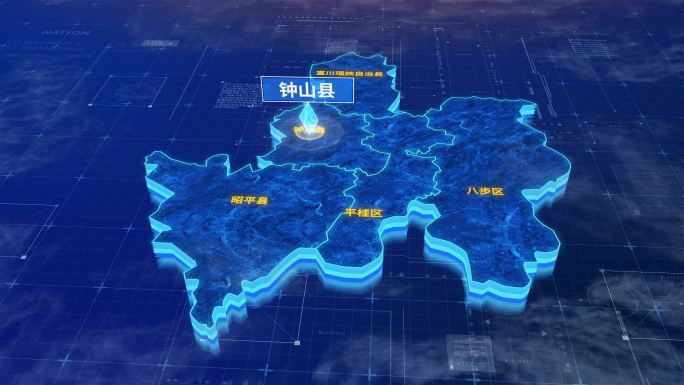贺州市钟山县三维蓝色科技地图