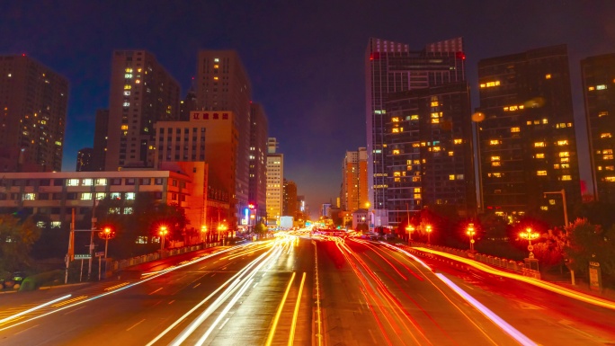 8K原创 城市夜景车流延时