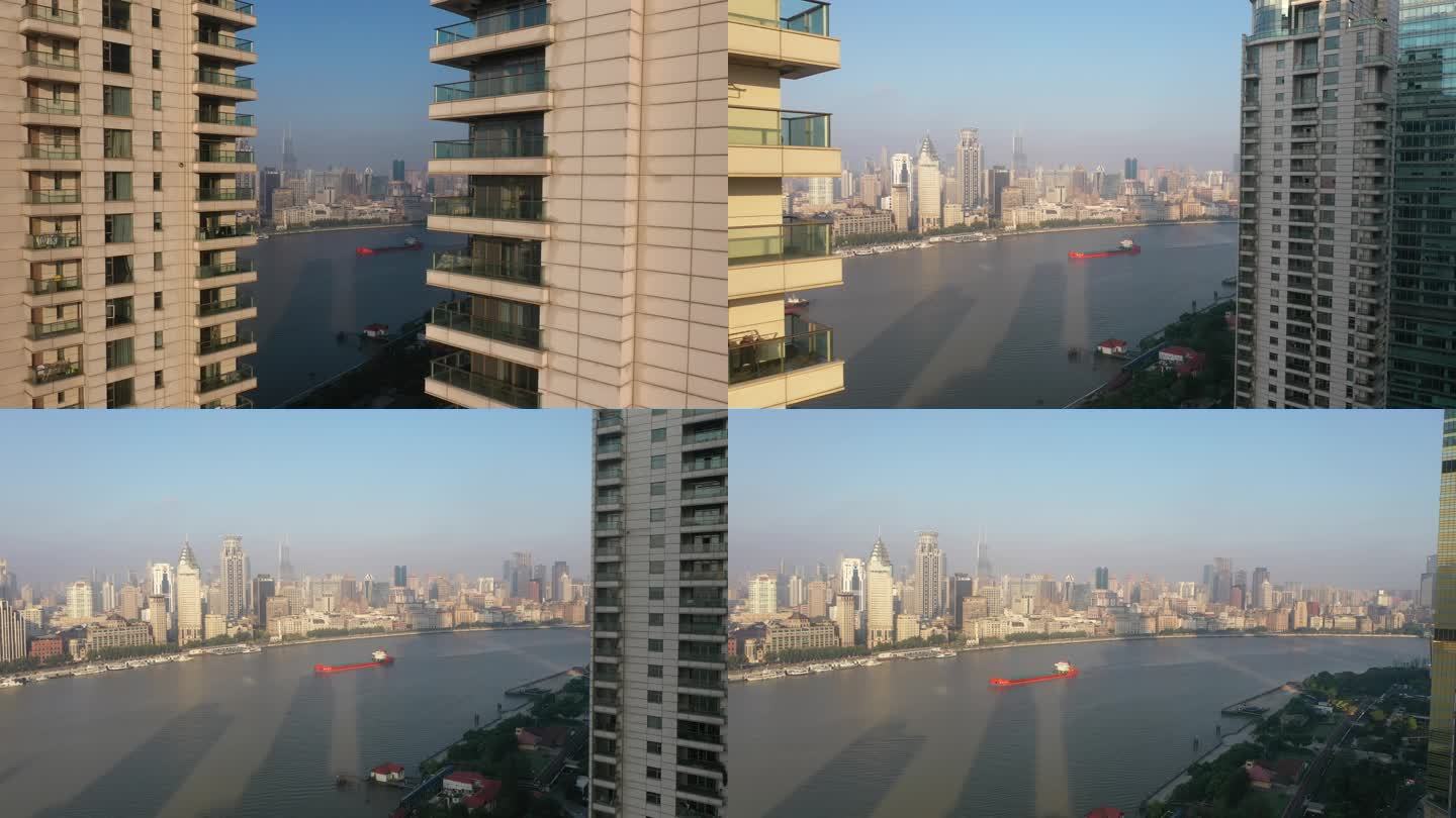 4K原素材-航拍上海豪宅，上海汤臣一品