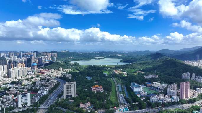 深圳水库 莲塘地区航拍