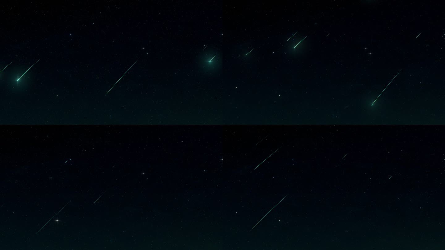流星雨星空彗星(分层带透明通道)